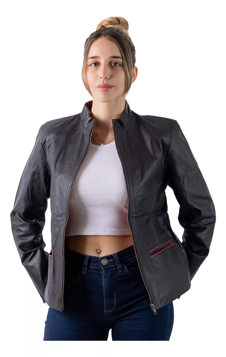 CAMPERA DE CUERO VACUNO DE MUJER  MODELO: 016