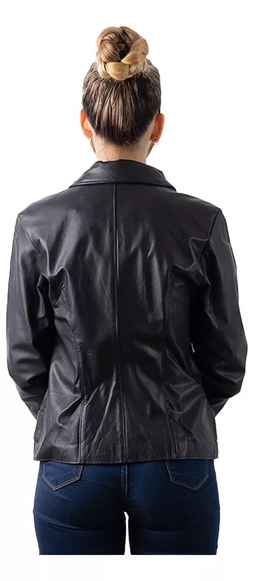 CAMPERA DE CUERO VACUNO DE MUJER  MODELO: LUCRECIA