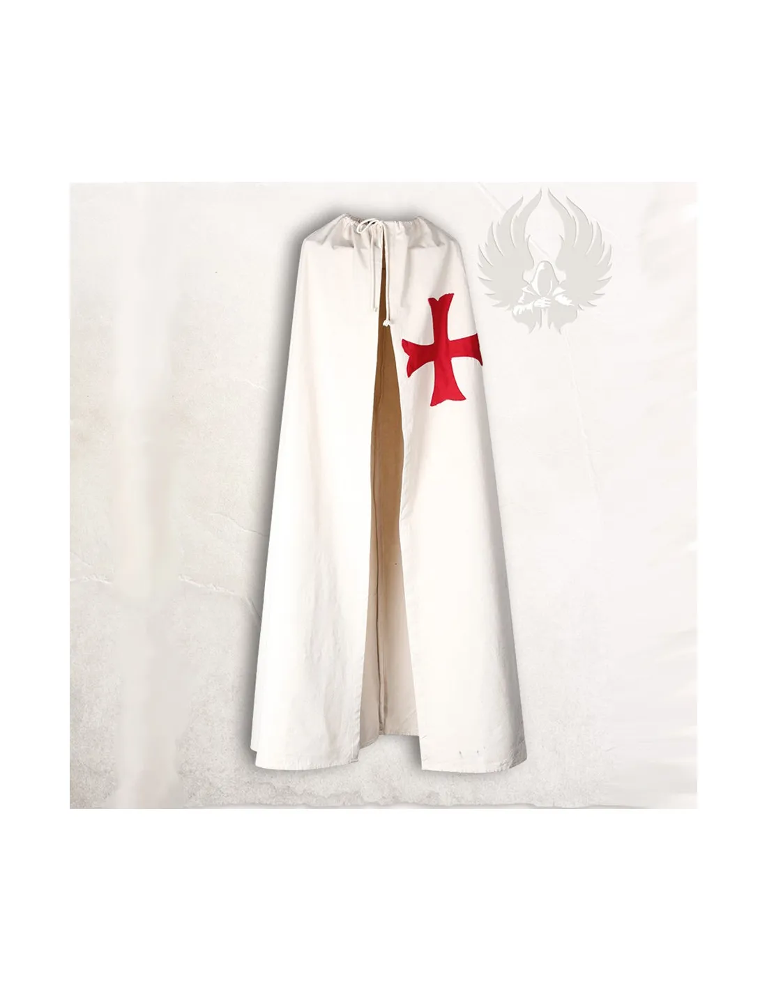 Capa medieval con cruz ancorada roja