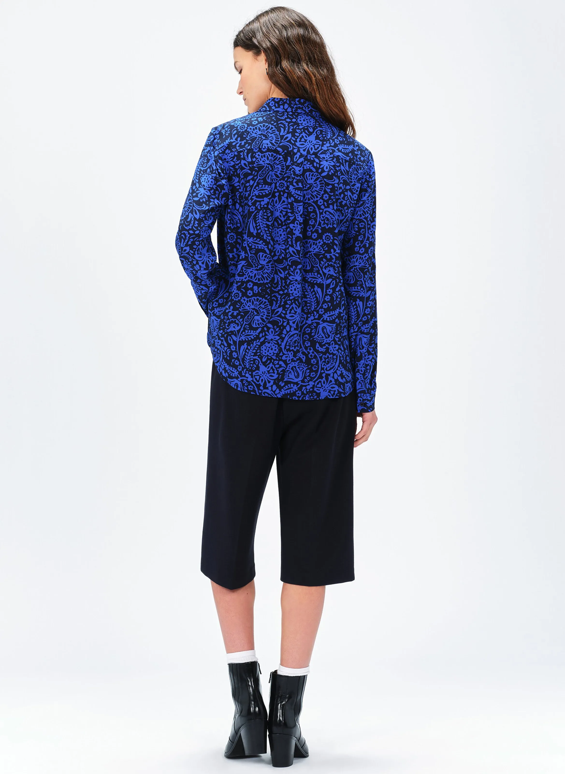 CAROLL JESS2  CAMISA ESTAMPADA CON CUELLO CLáSICO EN AZUL