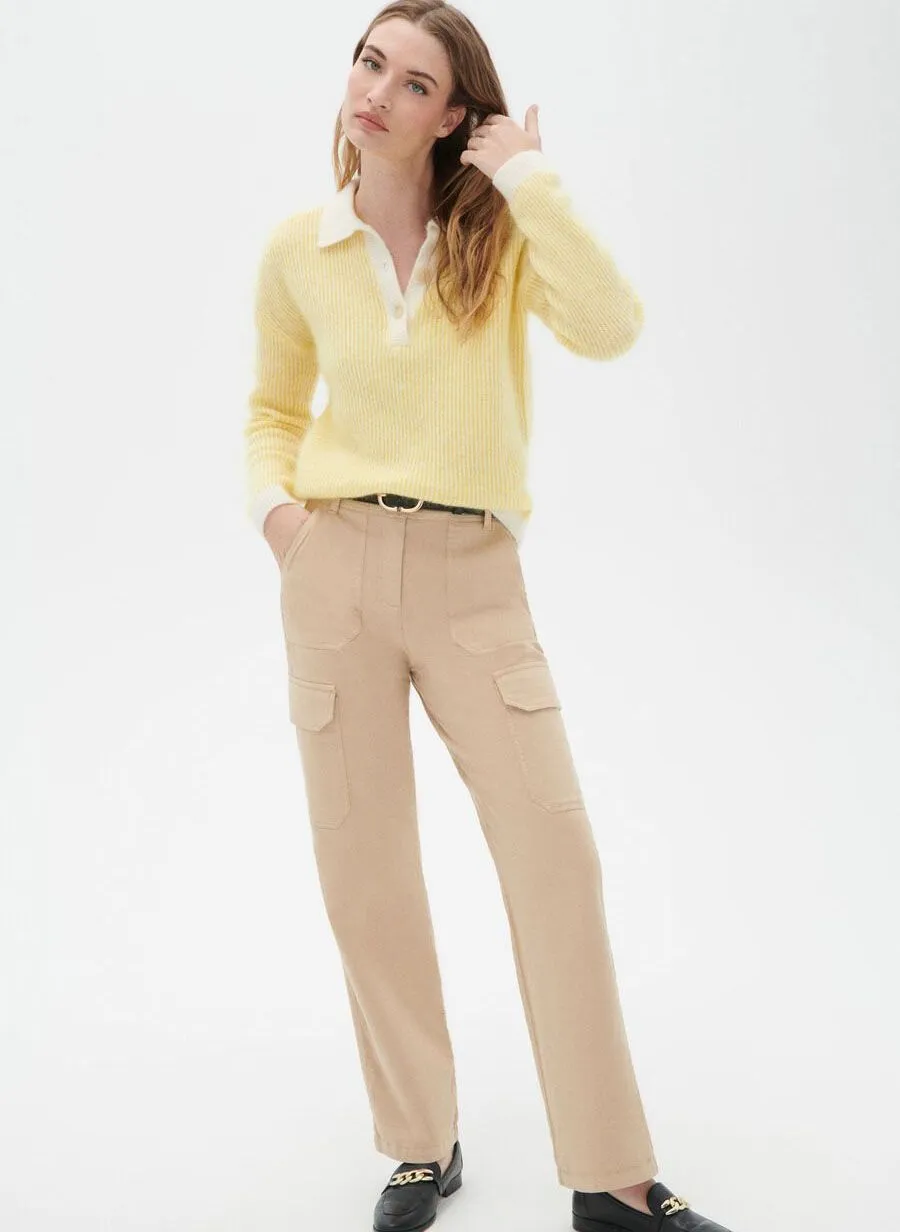 CAROLL PARKS  PANTALóN RECTO DE MEZCLA DE ALGODóN EN MARRON