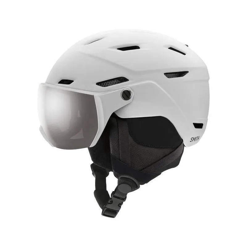 Casco con visera Smith Survey Eu (Blanco mate Chromapop Sun Platinum Mirror)