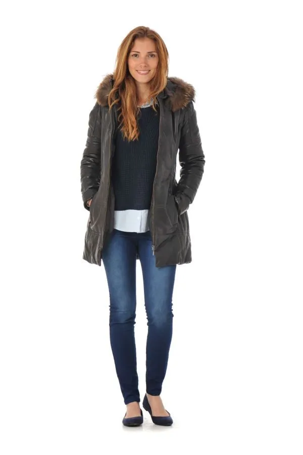 Cazadora Mujeres Rose Garden Apene Fur Sheep Aosta Reddish Brown Fourrure Fauve