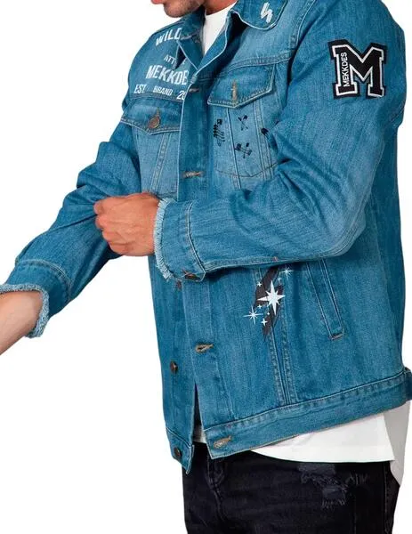Cazadora vaquera Mekkdes unisex con parches