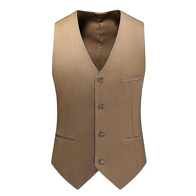 Chaleco de traje de negocios clásico para hombres, chaleco de esmoquin de ajuste regular