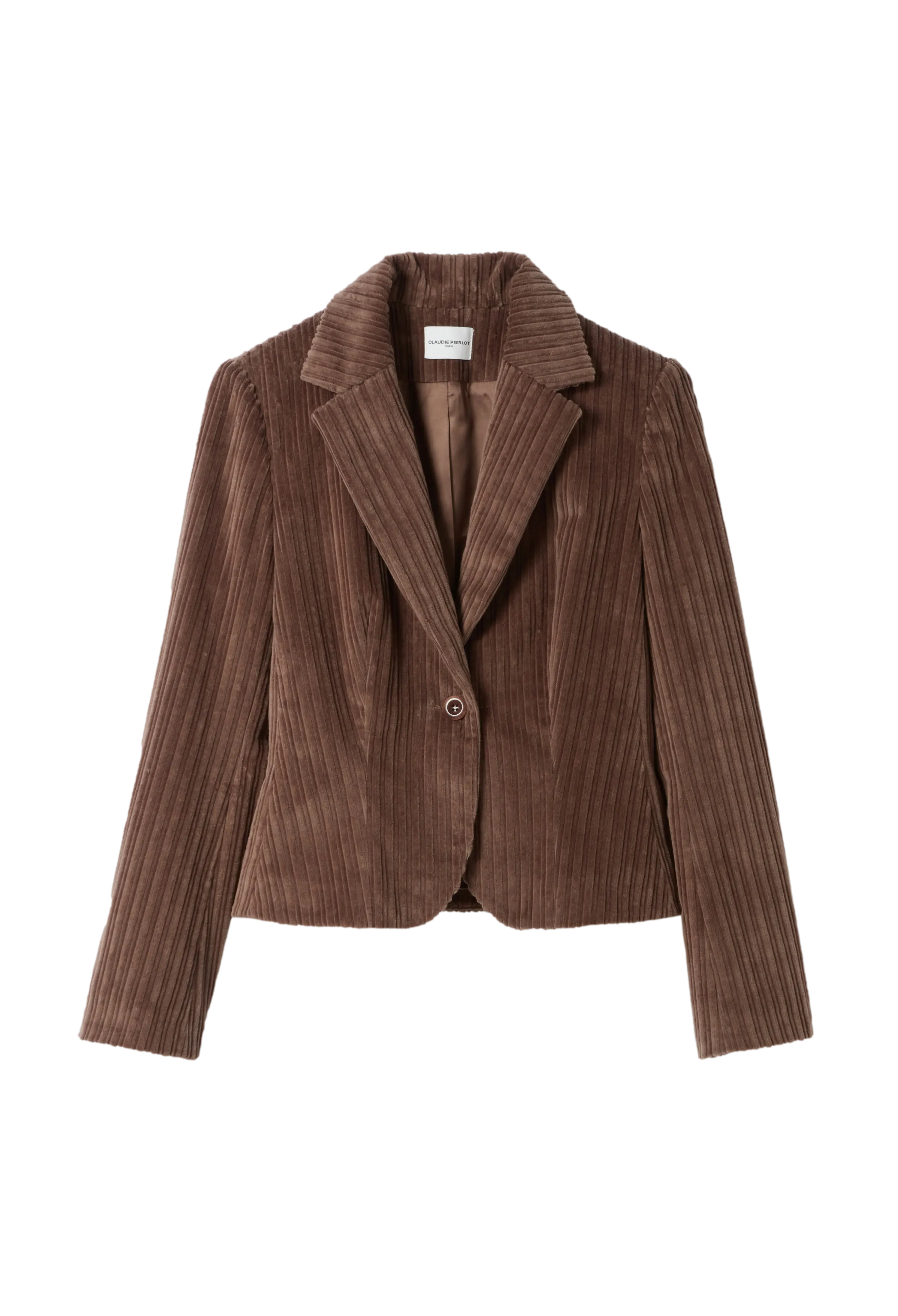 Chaqueta de pana ajustada en marron
