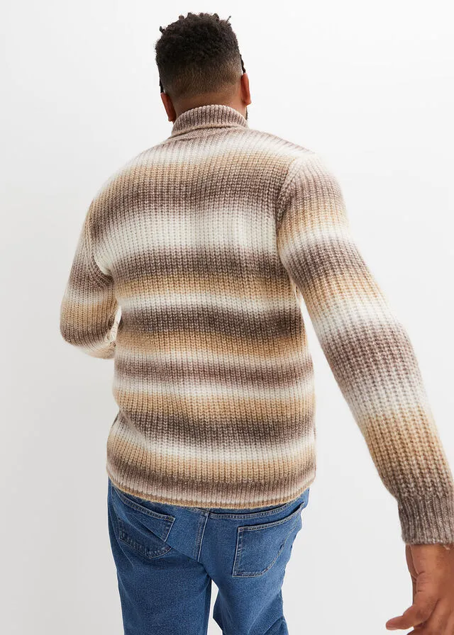 CHAQUETA DE PUNTO MARRóN TIERRABLANCO LANACAFé CON HIELO JASPEADO