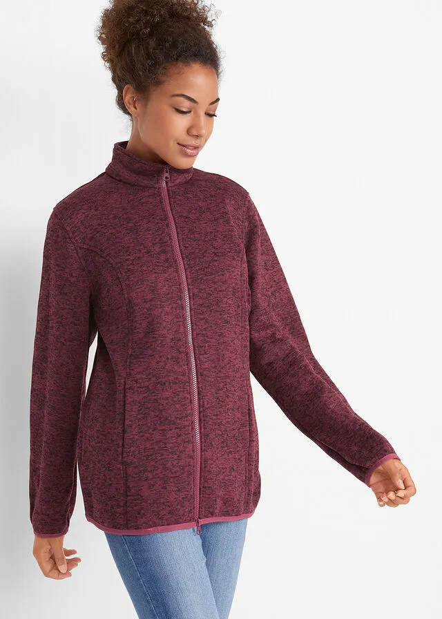 Chaqueta funcional 3 en 1 para exteriores con chaqueta interior en tejido polar Negro/rojo rododendro