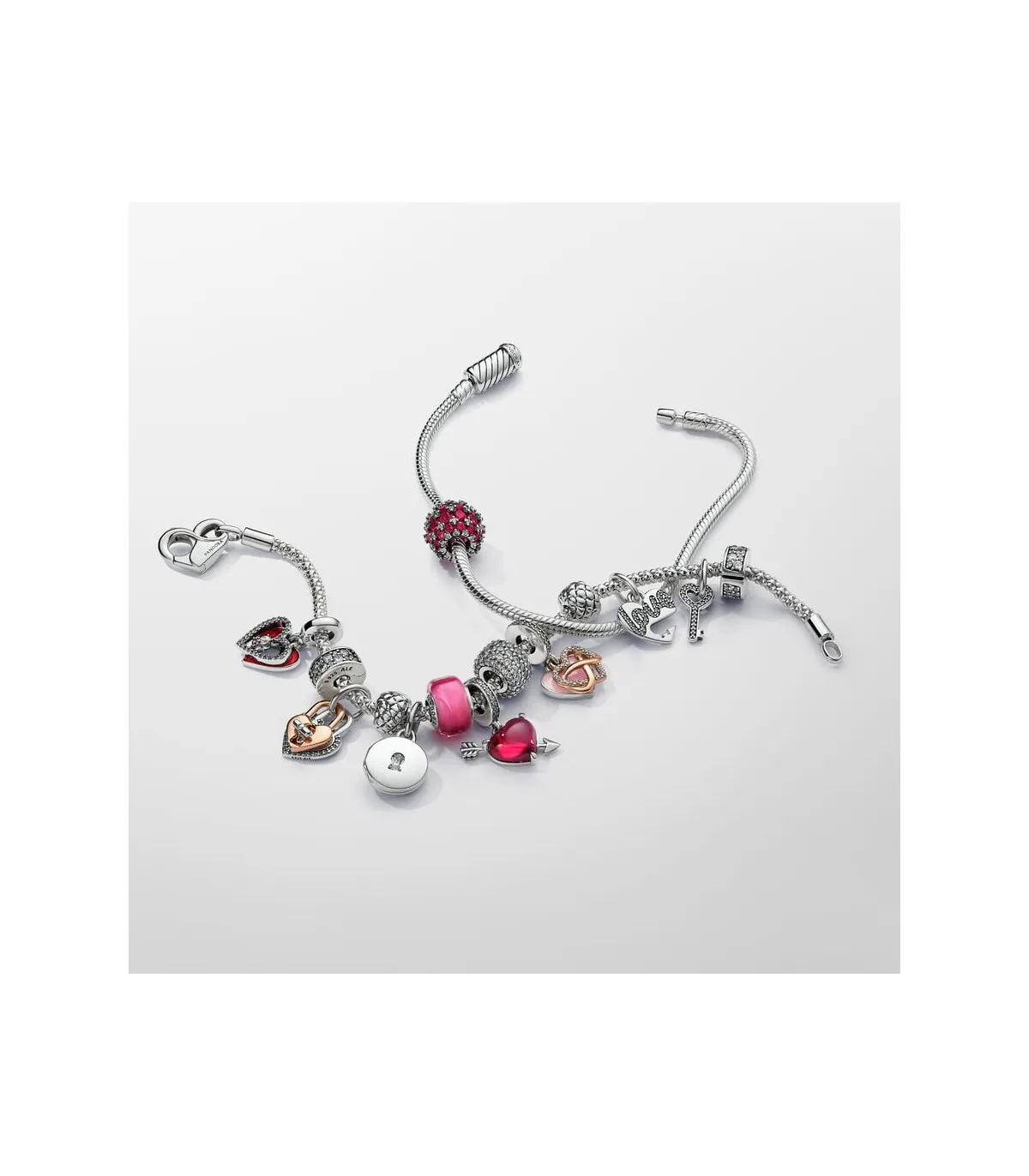 CHARM COLGANTE PANDORA DOBLE CORAZóN ROJO Y CERRADURA  793119C01