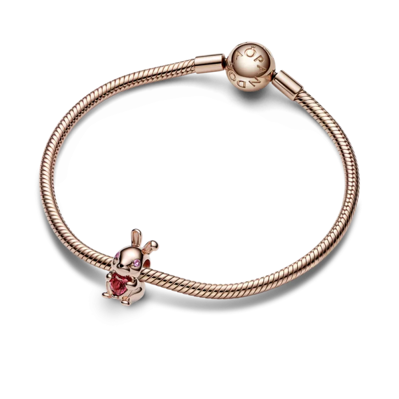 CHARM PANDORA PLATA BAÑO ORO ROSA 14K AÑO CHINO DEL CONEJO 782471C01