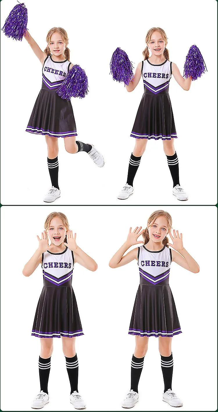 CHILDREN'S CHEERLEADING UNIFORM FIVECOLOR  SLEEVELESS FOOTBALL BABY CHEERLEADING SKIRT WOMEN'S SOCKS + LALA FLOWERS