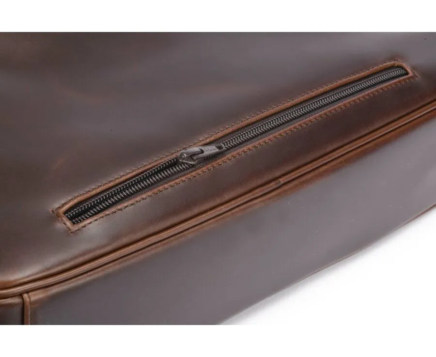 Chocolate Men's leather satchel with shoulder strap