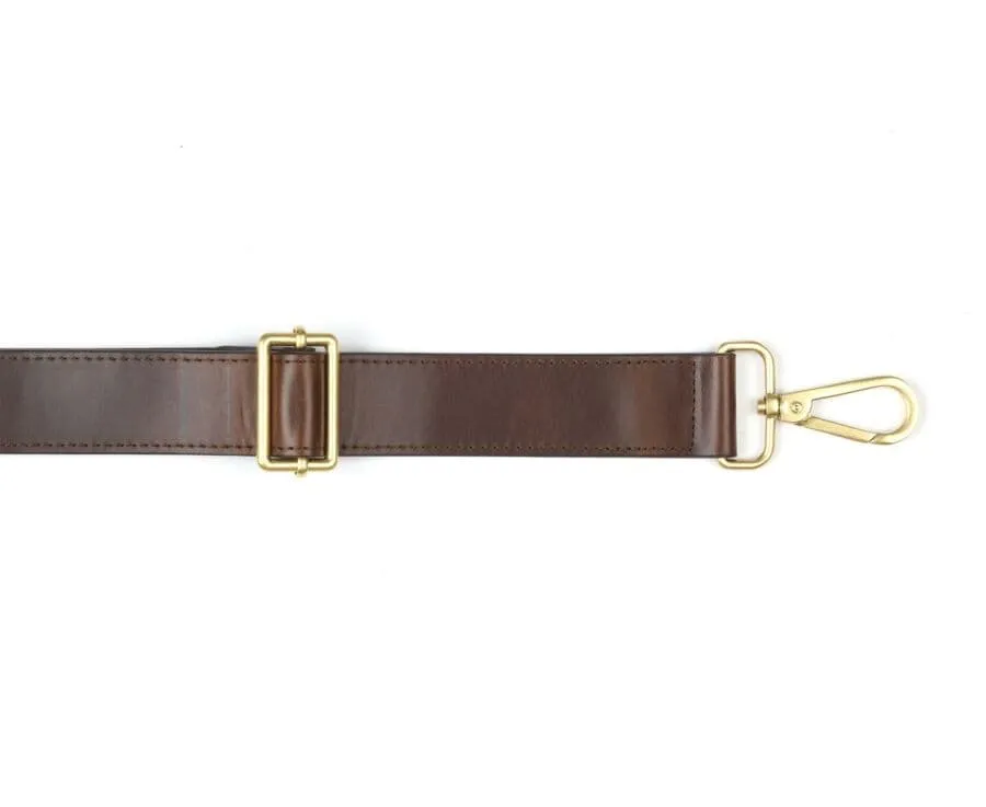 Chocolate Men's leather satchel with shoulder strap