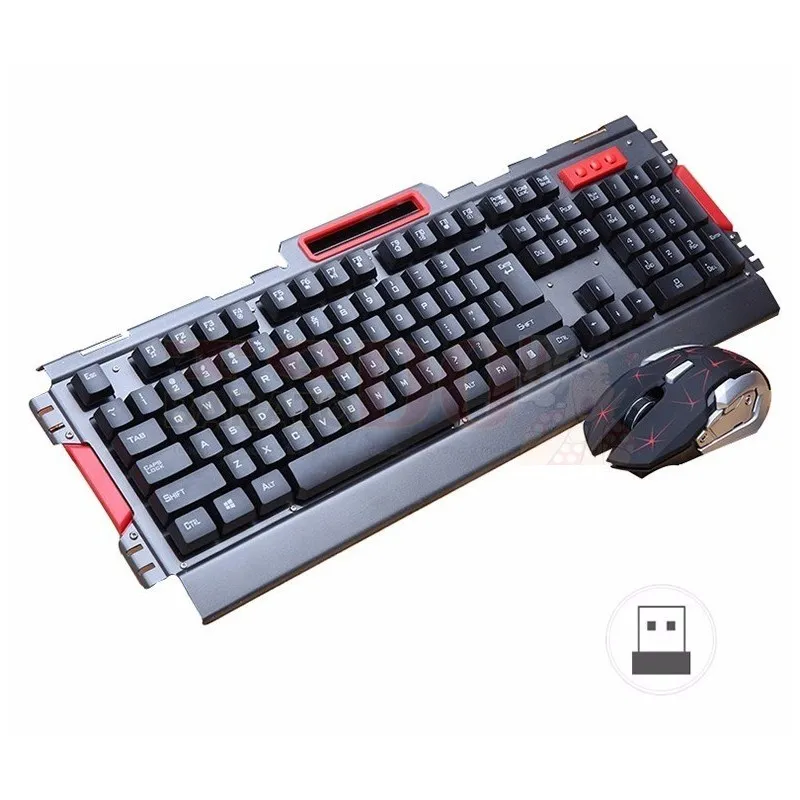 COMBO TECLADO GAMER HK50 NUMéRICO + MOUSE ÓPTICO INALáMBRICOS