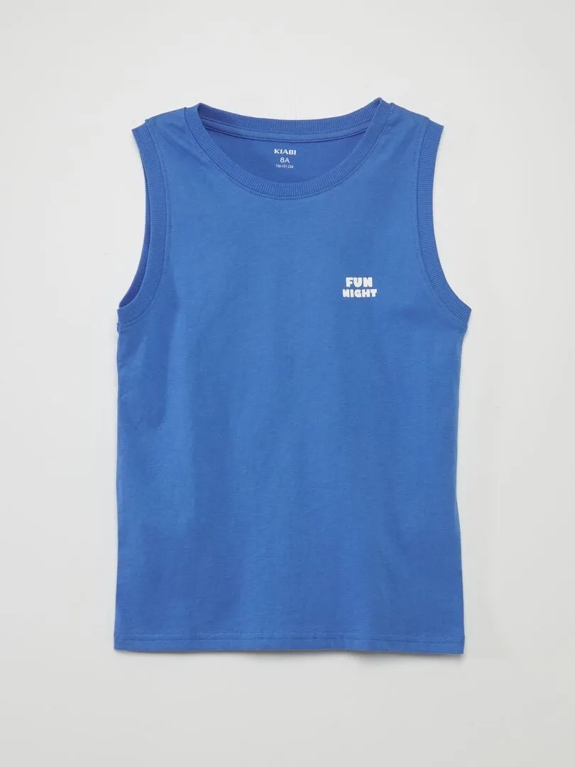 CONJUNTO DE PIJAMA CON CAMISETA + SHORT 'TIBURóN'  AZUL