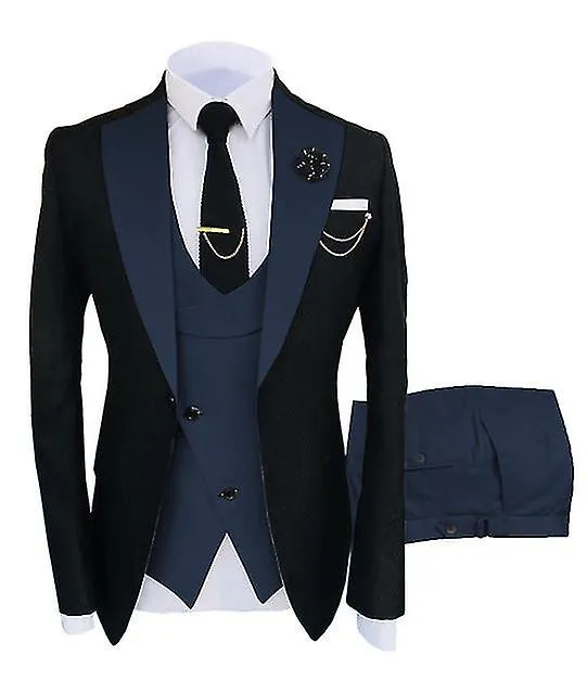 CONJUNTO DE TRAJE DE ESMOQUIN PARA HOMBRE SLIM FIT BLAZER TRAJE DE NOVIA DE NEGOCIOS  3PCS PANTALONES