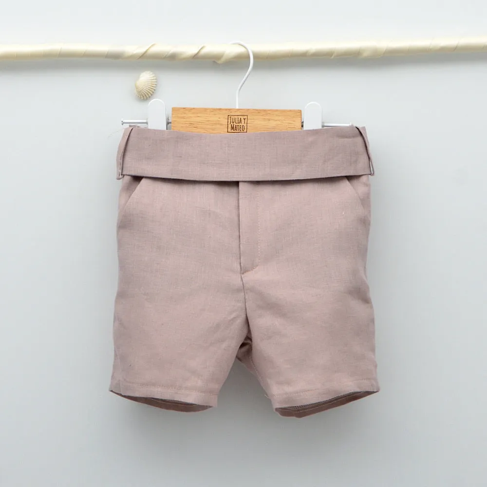 Conjunto lino Isabel con camisa cuello Mao y pantalón con Fajín talla 10 aos