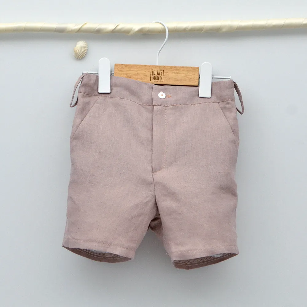 Conjunto lino Isabel con camisa cuello Mao y pantalón con Fajín talla 10 aos