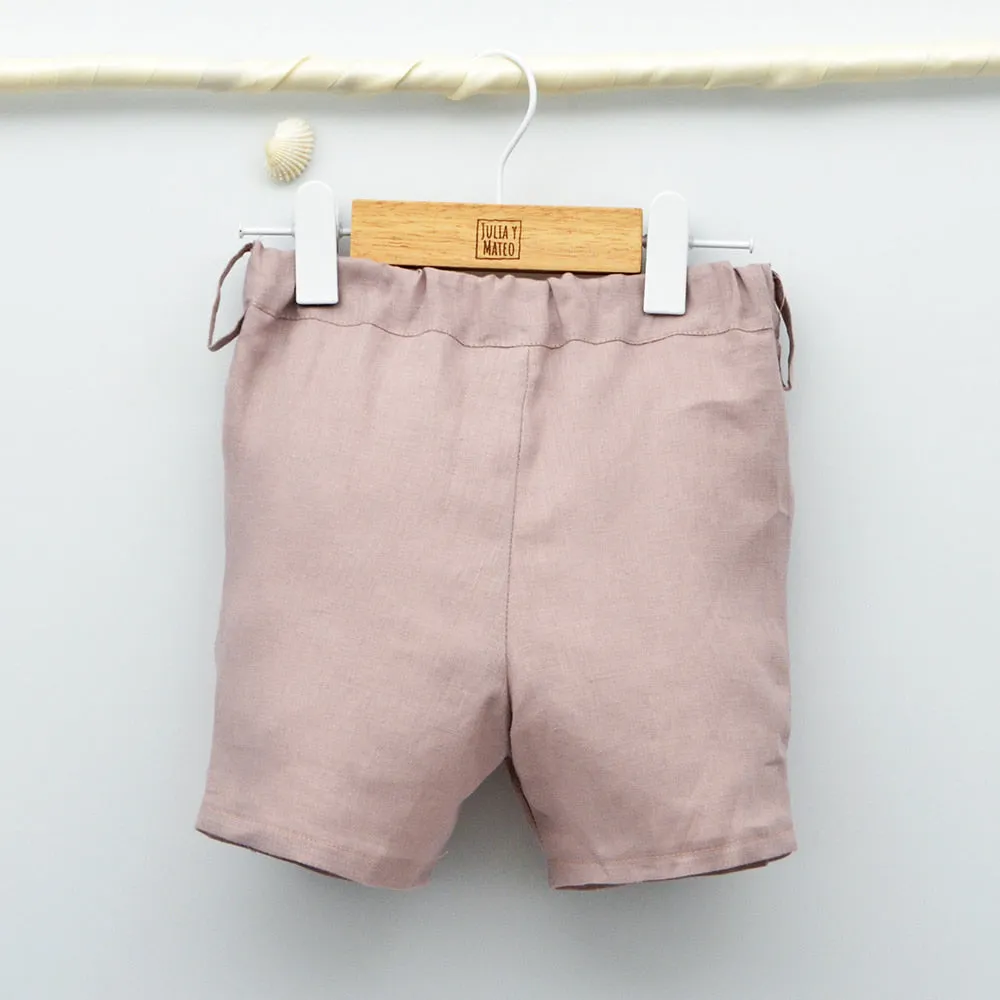 Conjunto lino Isabel con camisa cuello Mao y pantalón con Fajín talla 10 aos