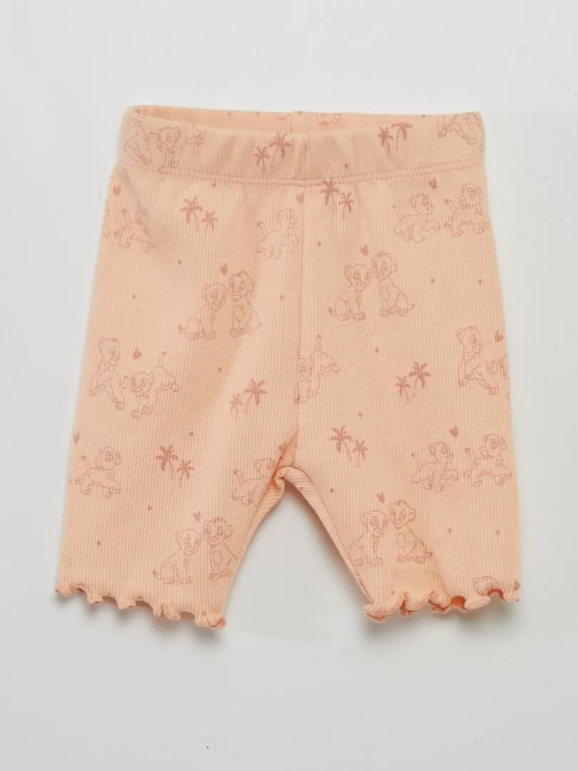 CONJUNTO 'DISNEY' CON BODY DE CANALé + LEGGING CORTO  BLANCO