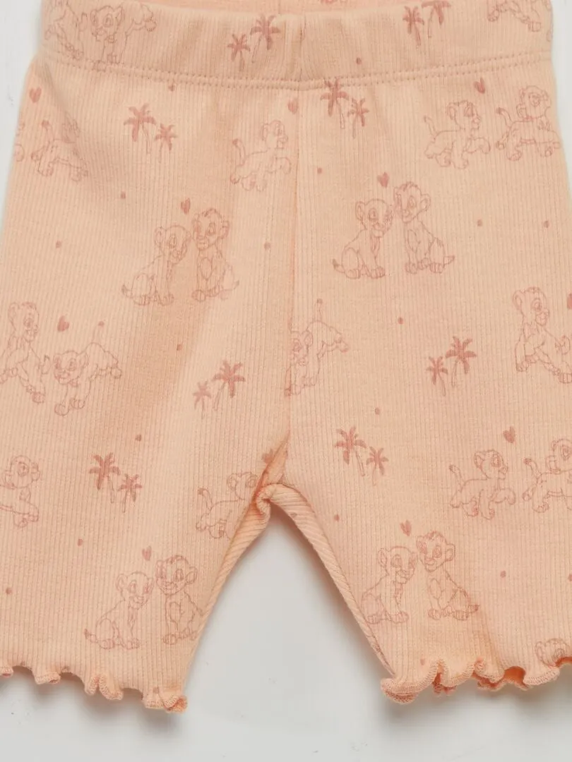 CONJUNTO 'DISNEY' CON BODY DE CANALé + LEGGING CORTO  BLANCO