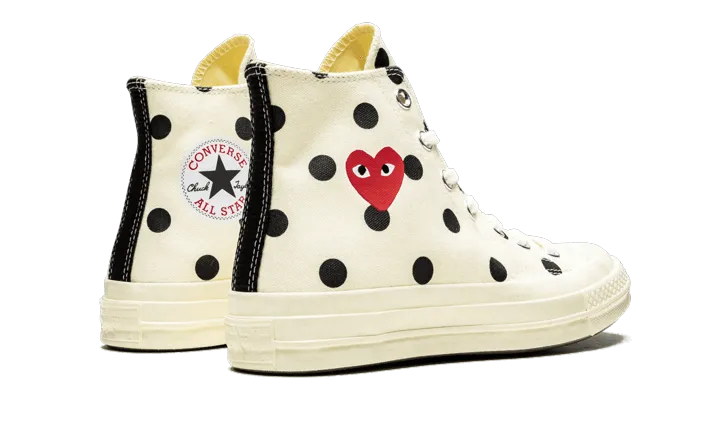 CONVERSE CHUCK TAYLOR ALLSTAR 70S HI COMME DES GARçONS PLAY POLKA DOT WHITE
