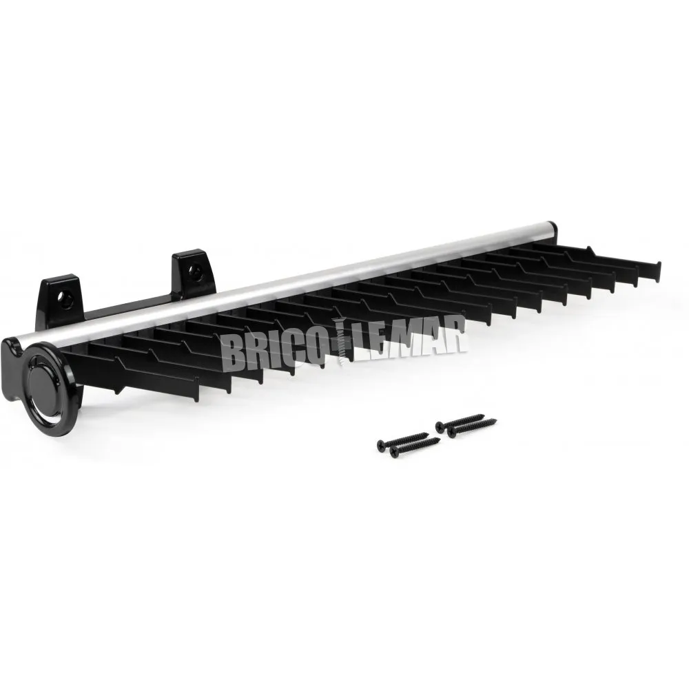 Corbatero lateral extraíble para armario aluminio y plástico anodizado mate y negro Emuca