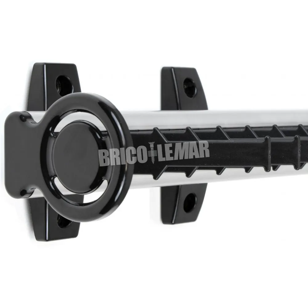 Corbatero lateral extraíble para armario aluminio y plástico anodizado mate y negro Emuca
