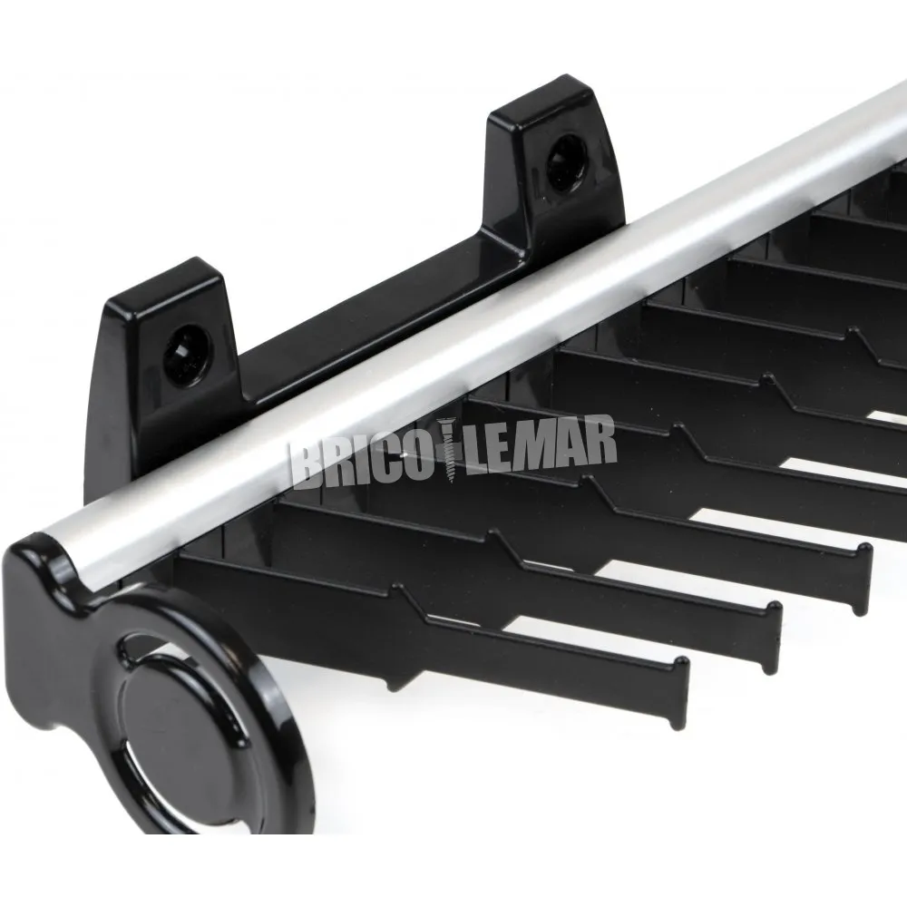 Corbatero lateral extraíble para armario aluminio y plástico anodizado mate y negro Emuca