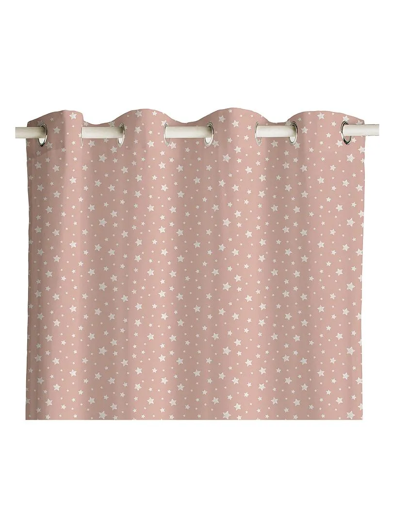 CORTINA CON ESTAMPADO DE 'ESTRELLA'  ROSA