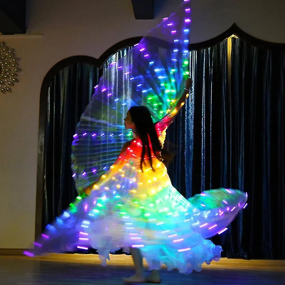 Cosplay para adultos y niños Multicolor Led Luces Vientre Alas Glow Angel Dance Wings