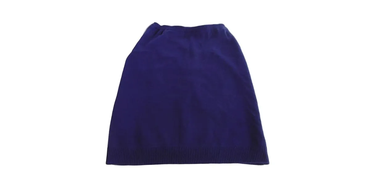 Céline Falda de algodon Azul marino 