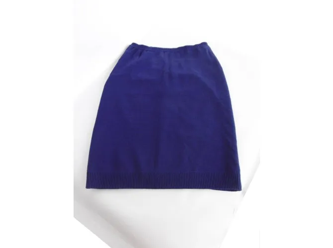 Céline Falda de algodon Azul marino 