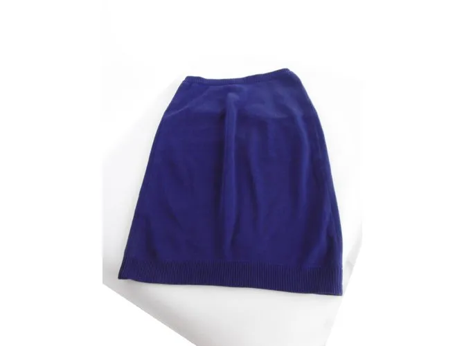 Céline Falda de algodon Azul marino 