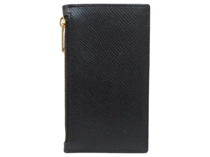 Céline Tarjetero de cuero negro Celine 