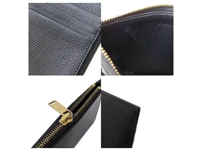 Céline Tarjetero de cuero negro Celine 