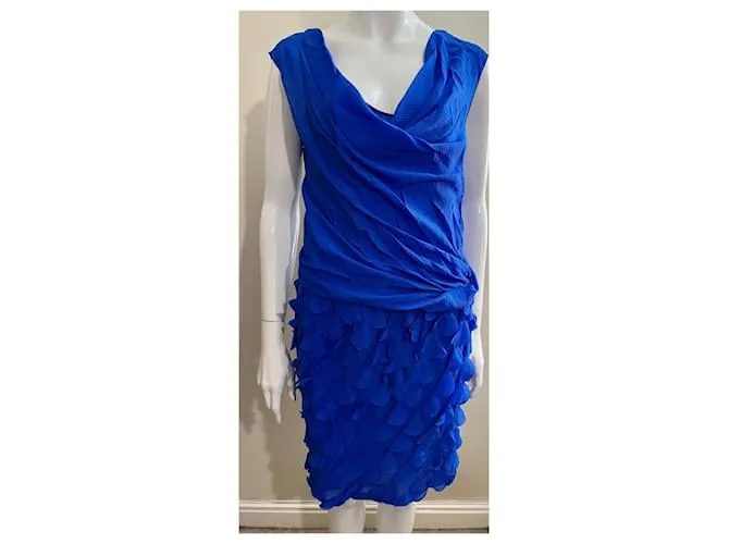 Diane Von Furstenberg Vestido de seda azul cielo DvF Persia, super impresionante 