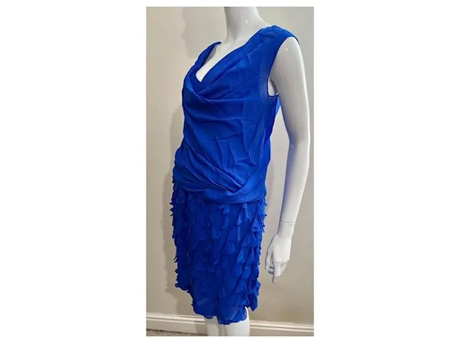 Diane Von Furstenberg Vestido de seda azul cielo DvF Persia, super impresionante 