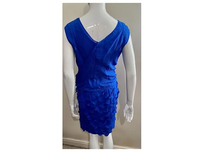 Diane Von Furstenberg Vestido de seda azul cielo DvF Persia, super impresionante 