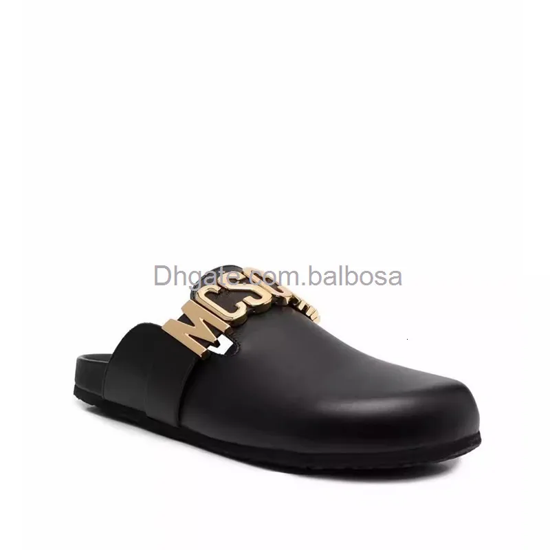 Diseñador sandalias para mujer cartas de hardware decorativo espíritu de espiga diapositivas zapatillas de lujo moda para mujere