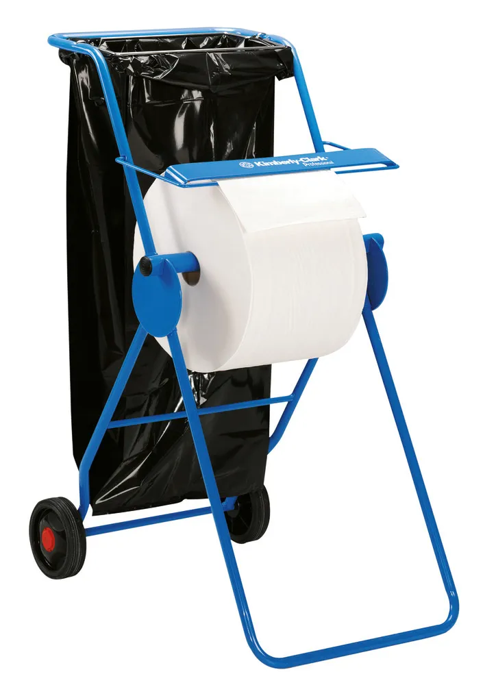 DISPENSADOR DE BAYETAS KIMBERLYCLARK PROFESSIONAL ROLLOS GRANDES 6155, RECOGEDOR, INOXIDABLE, AZUL