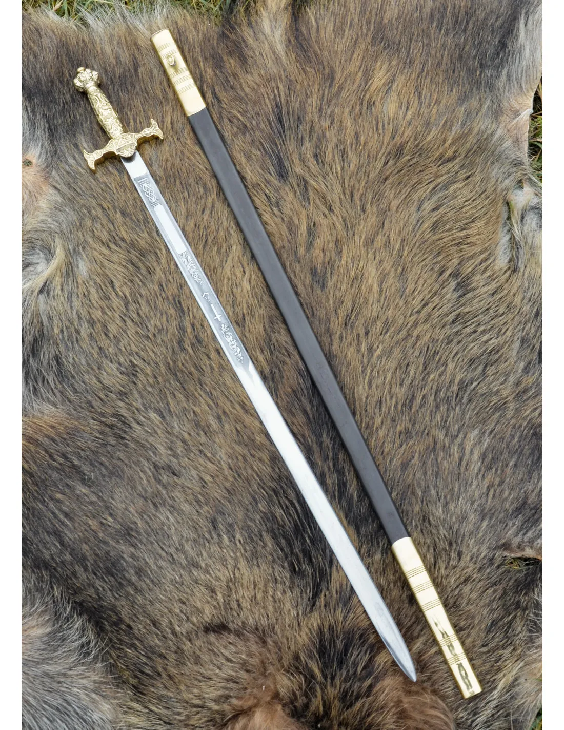 Espada ceremonial masona con vaina (88 cm.)