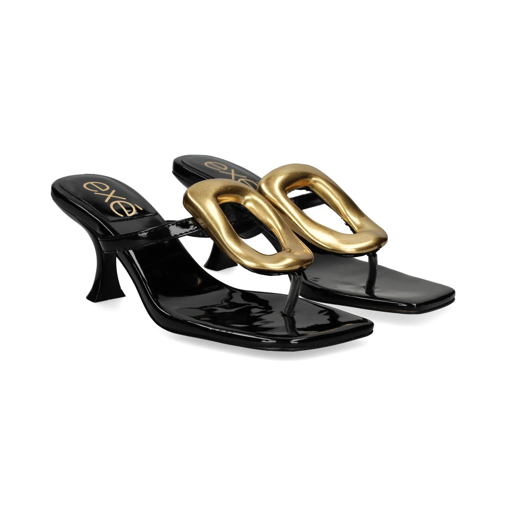EXE Sandalias con tacón de Mujer NEGRO