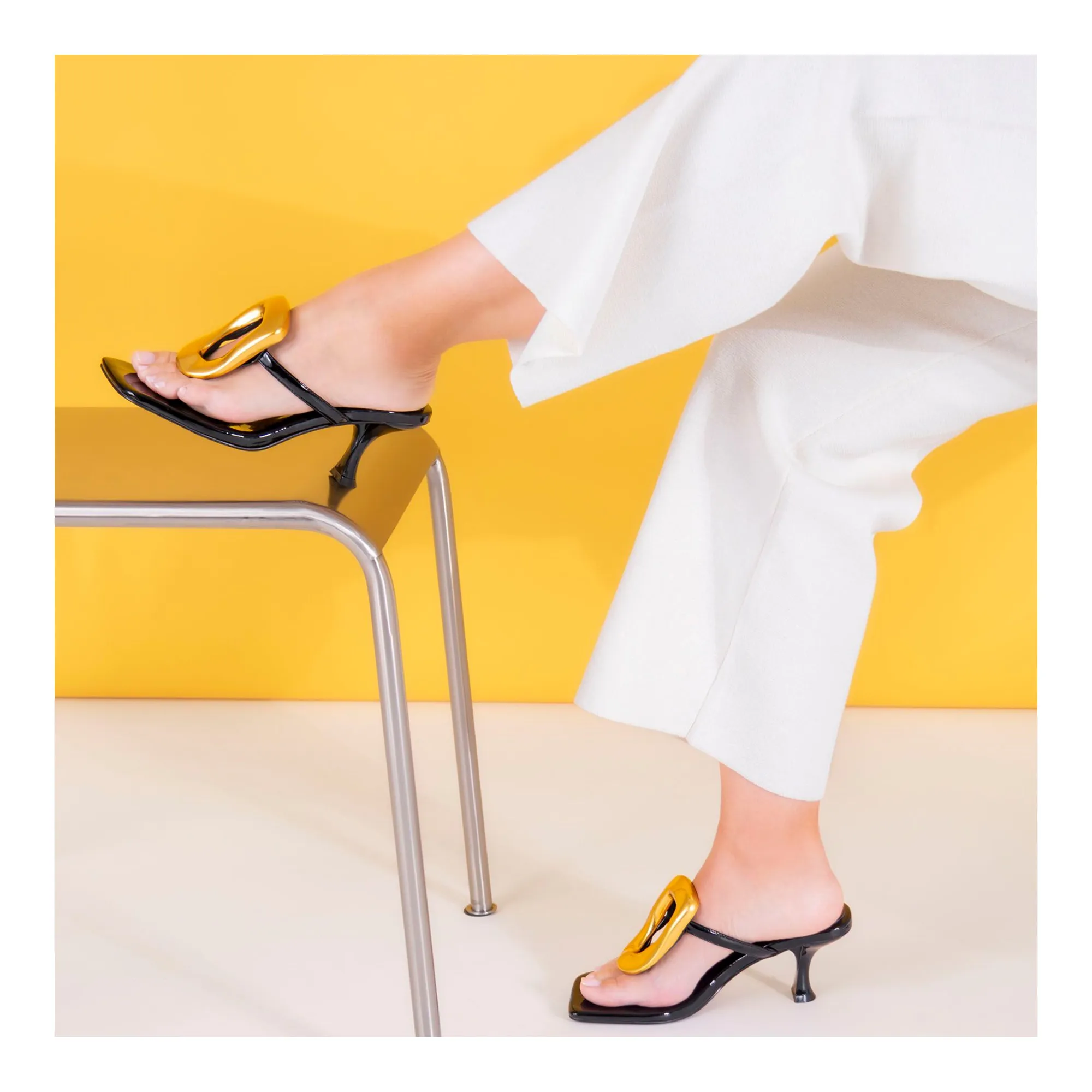 EXE Sandalias con tacón de Mujer NEGRO