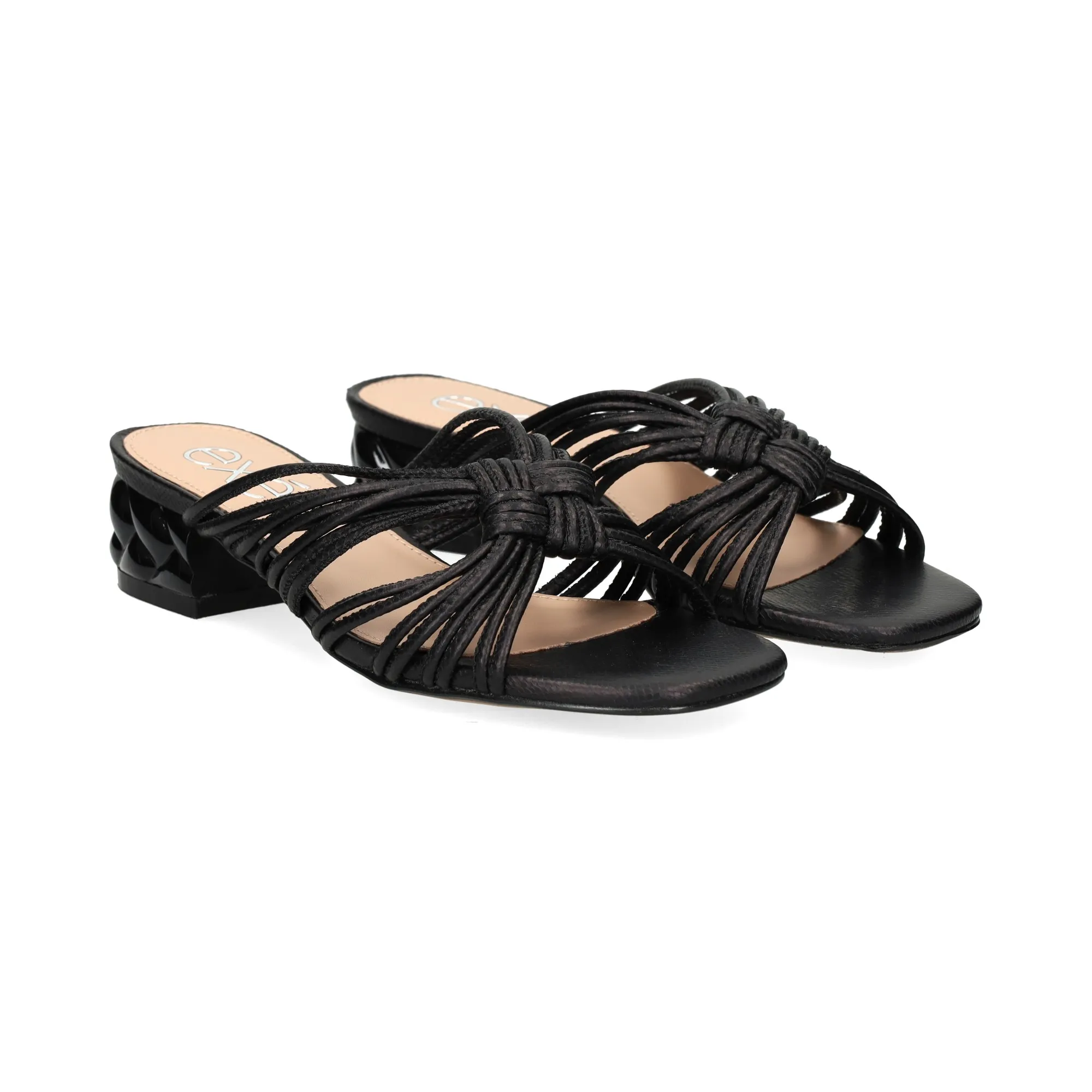 EXE Sandalias planas de Mujer NEGRO