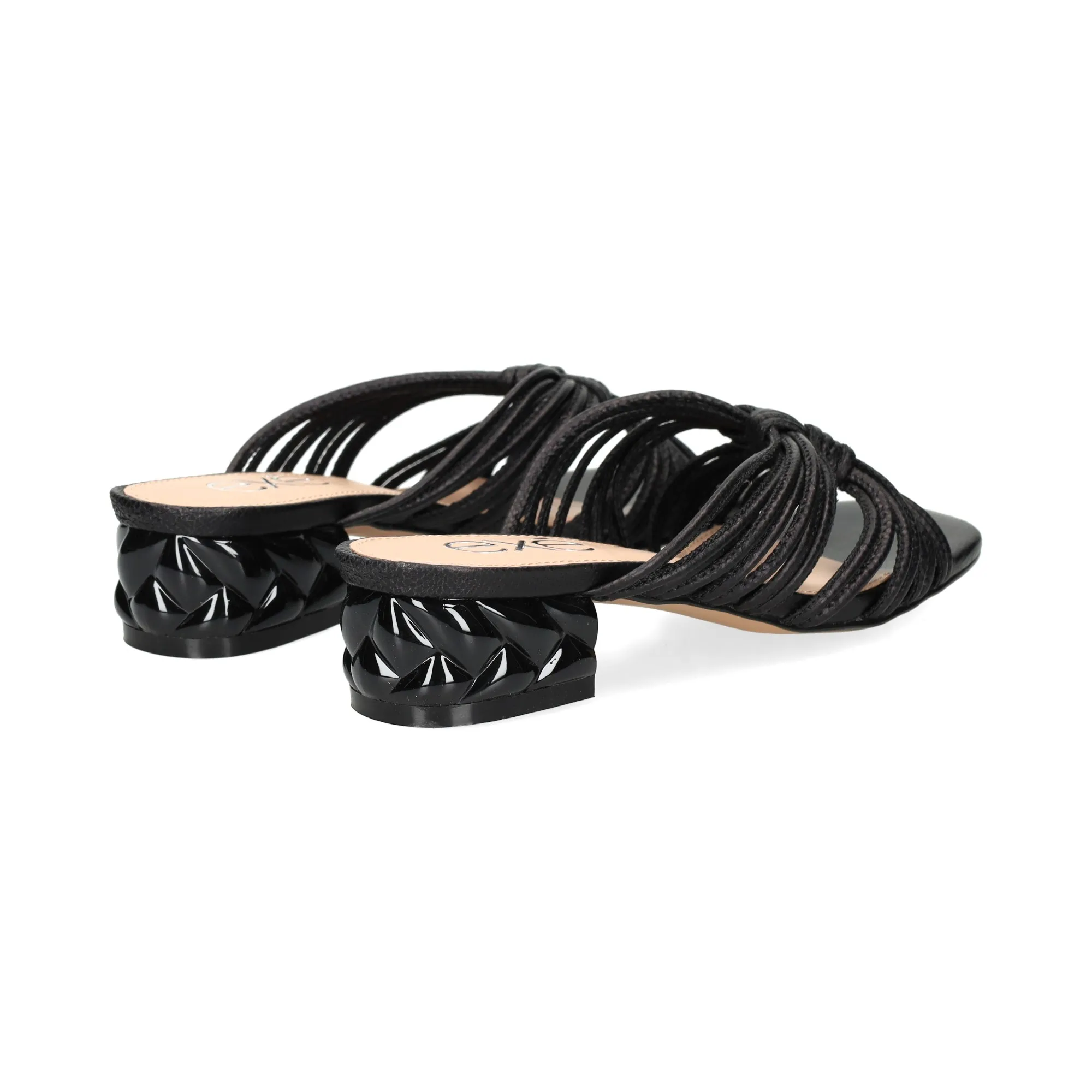 EXE Sandalias planas de Mujer NEGRO