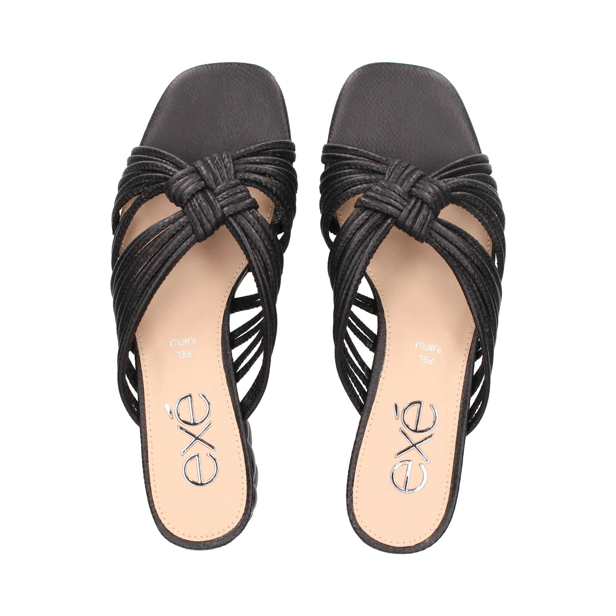 EXE Sandalias planas de Mujer NEGRO
