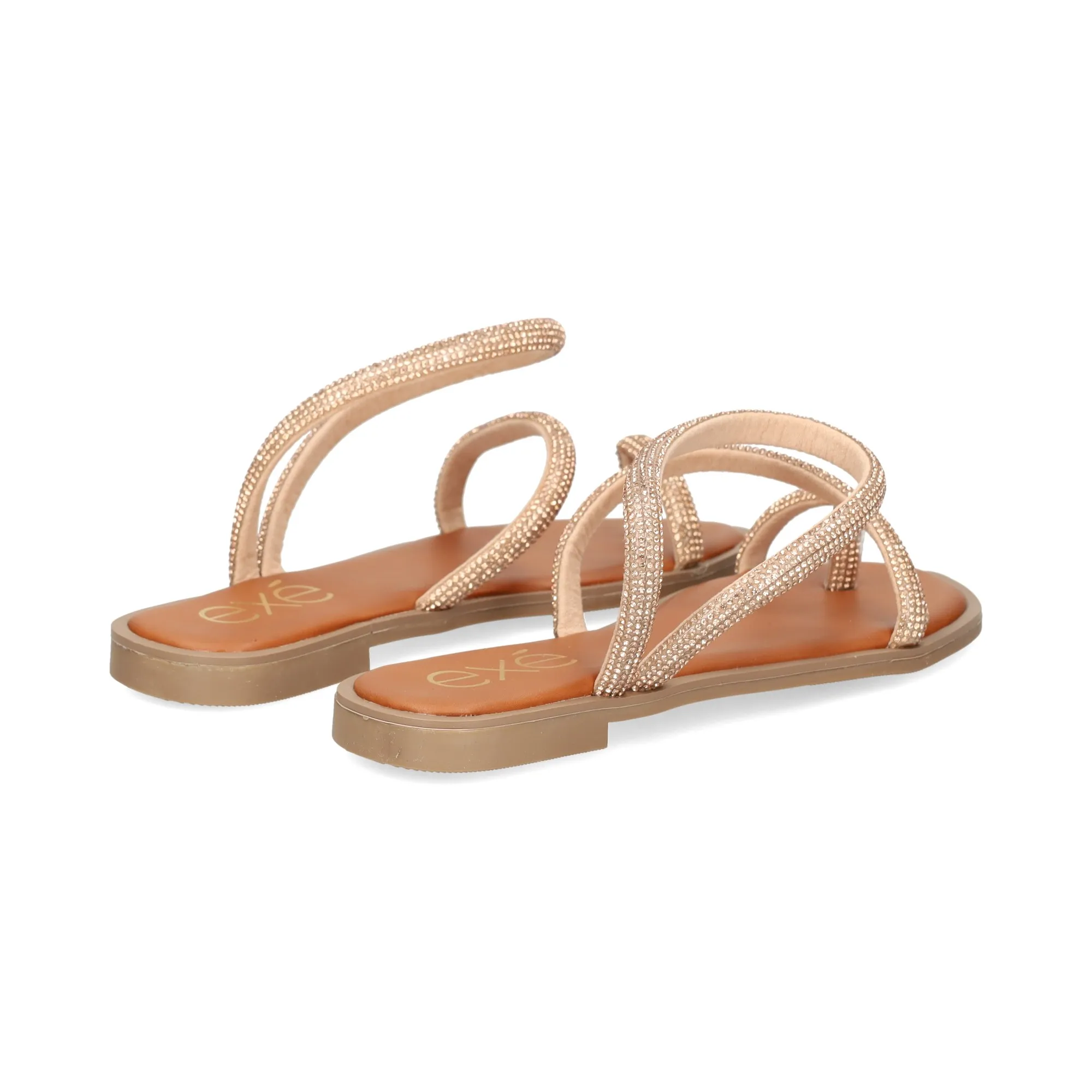 EXE Sandalias planas de Mujer ORO ROSA