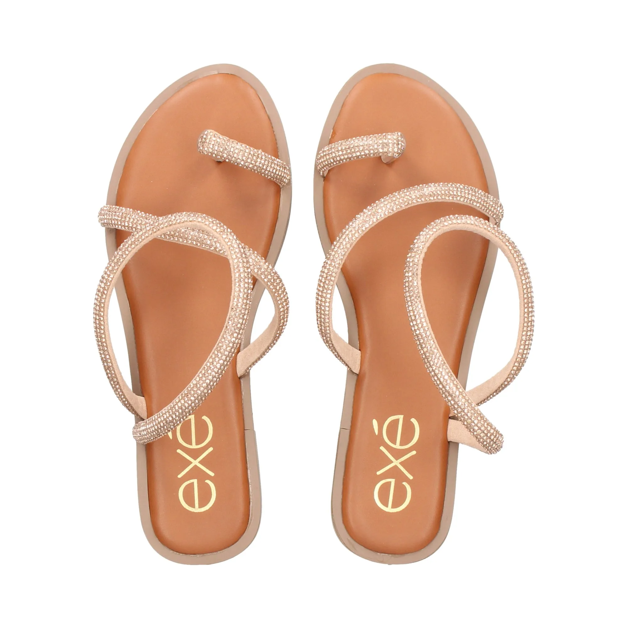 EXE Sandalias planas de Mujer ORO ROSA