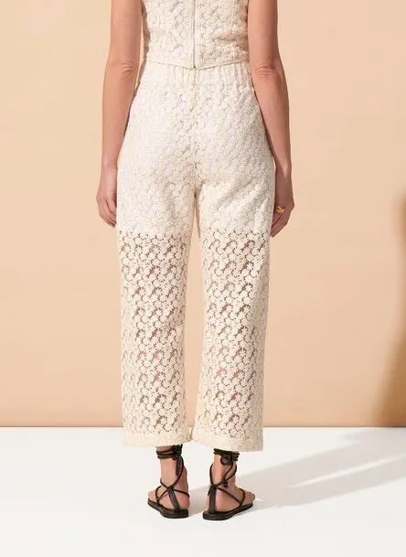 FETE IMPERIALE SIFNOS  PANTALóN ANCHO BORDADO EN BEIGE